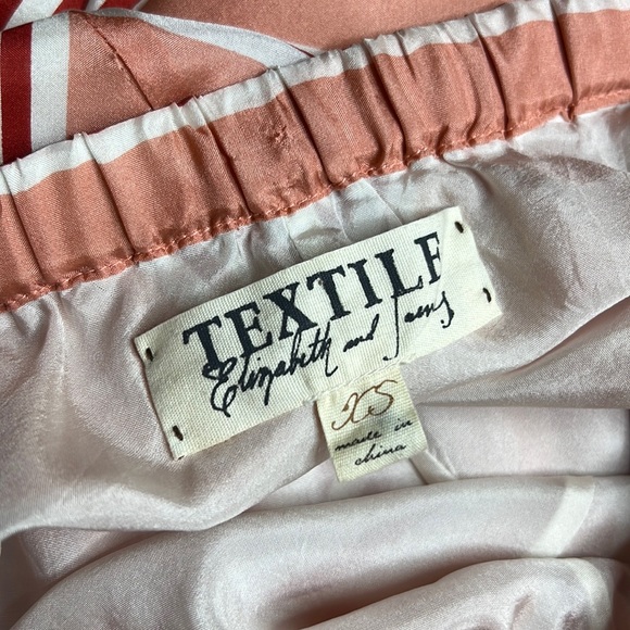 ELIZABETH & JAMES Stripe Blush Silk Skirt XS - Picture 6 of 9